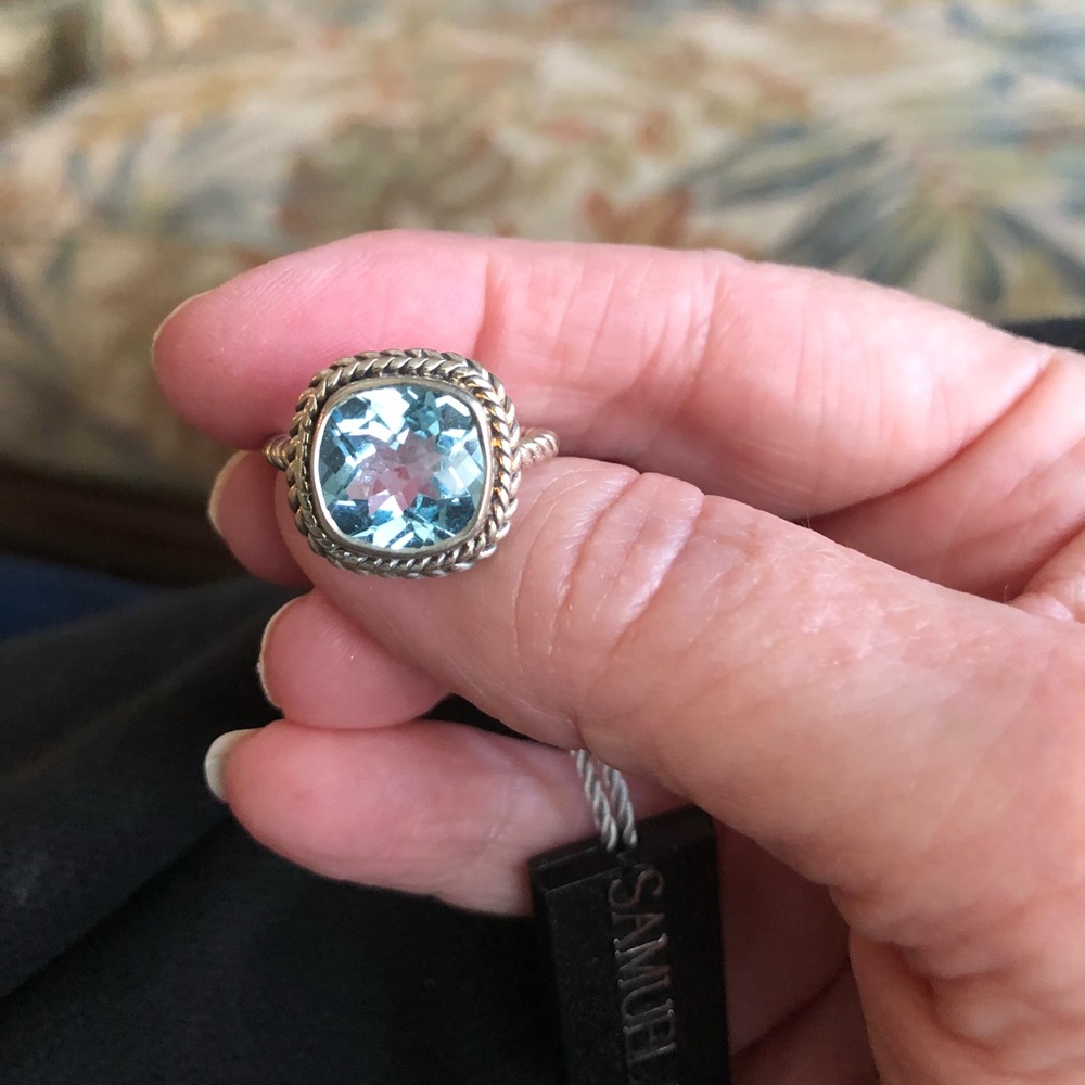 Samuel B Sterling Silver and Aquamarine Ring